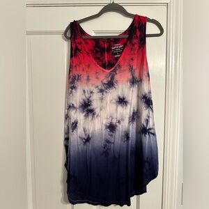 Torrid red white and blue ombré swing tank super soft knit